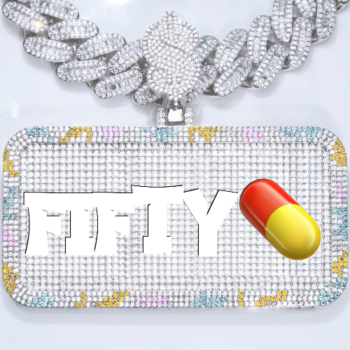CUSTOM LETTER NECKLACE 3D COLORFUL SQUARE