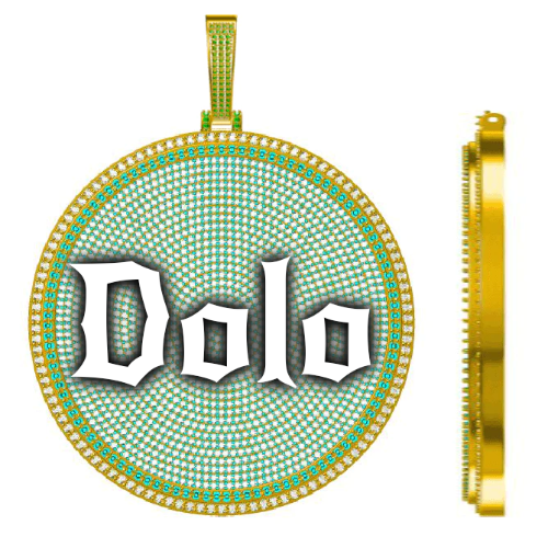 CUSTOM LETTER NECKLACE 3D BIG DISC