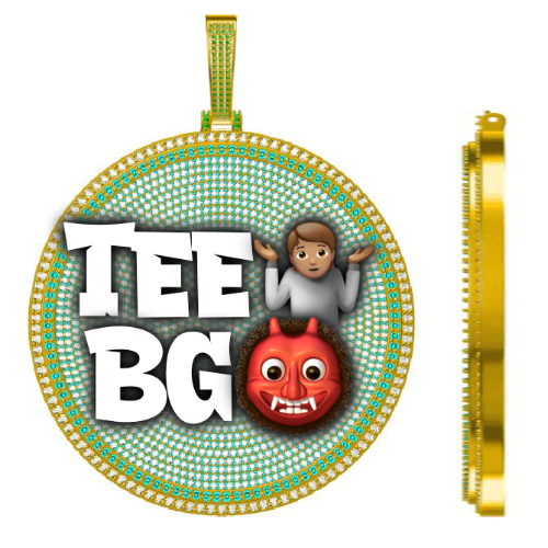 CUSTOM LETTER NECKLACE 3D BIG DISC