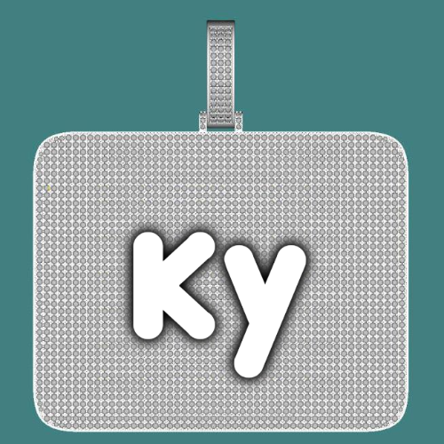 CUSTOM LETTER NECKLACE 3D BIG SQUARE