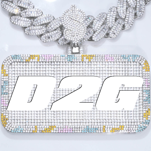 CUSTOM LETTER NECKLACE 3D COLORFUL SQUARE