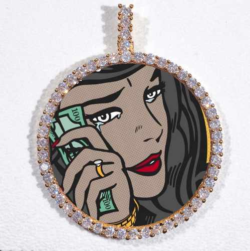 LARGE 3D CIRCLE CUSTOM PICTURE PENDANT