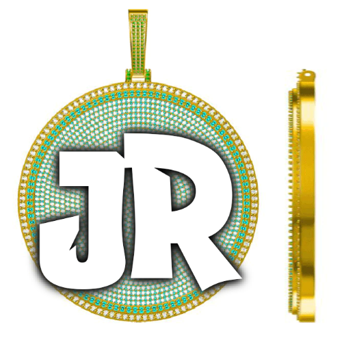 CUSTOM LETTER NECKLACE 3D BIG DISC
