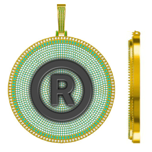 CUSTOM LETTER NECKLACE 3D BIG DISC