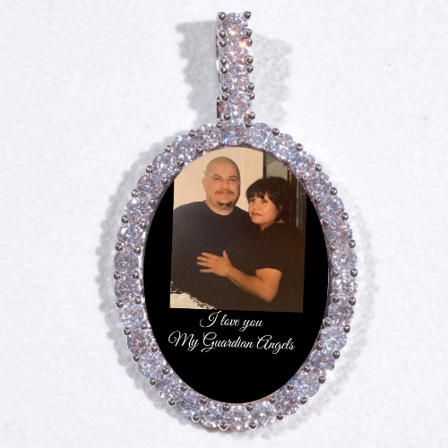 Large 3D Oval Custom Picture Pendant