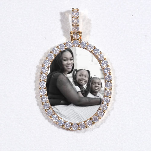 3D Oval Custom Picture Pendant