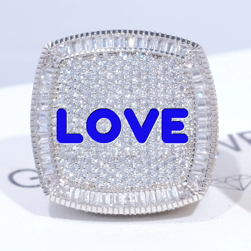 CUSTOM LETTER 3D ICED RING