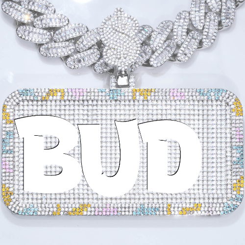 CUSTOM LETTER NECKLACE 3D COLORFUL SQUARE