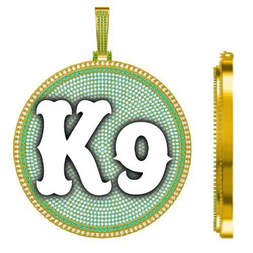 CUSTOM LETTER NECKLACE 3D BIG DISC