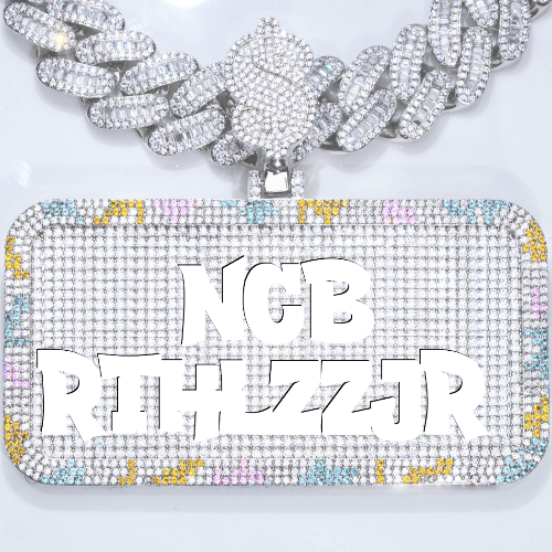 CUSTOM LETTER NECKLACE 3D COLORFUL SQUARE