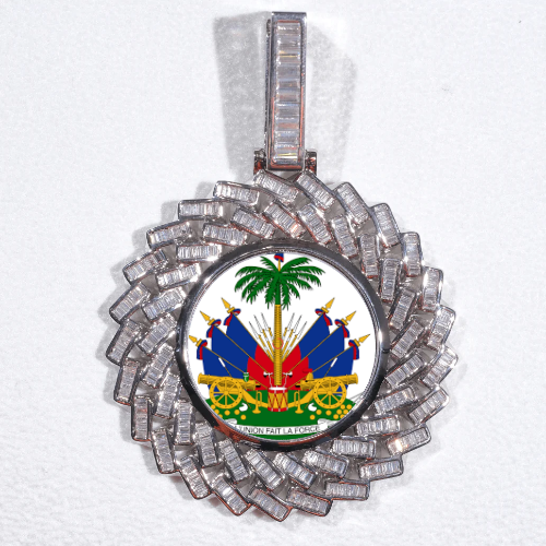 Large 3D Baguette Custom Picture Pendant