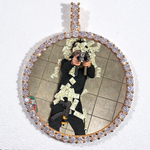 LARGE 3D CIRCLE CUSTOM PICTURE PENDANT