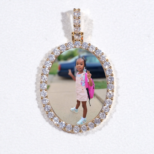 3D Oval Custom Picture Pendant
