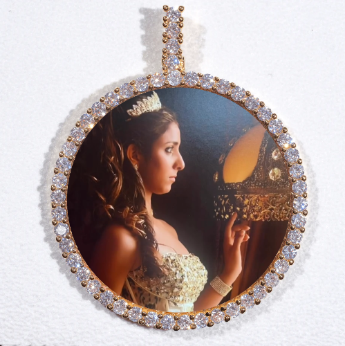 LARGE 3D CIRCLE CUSTOM PICTURE PENDANT