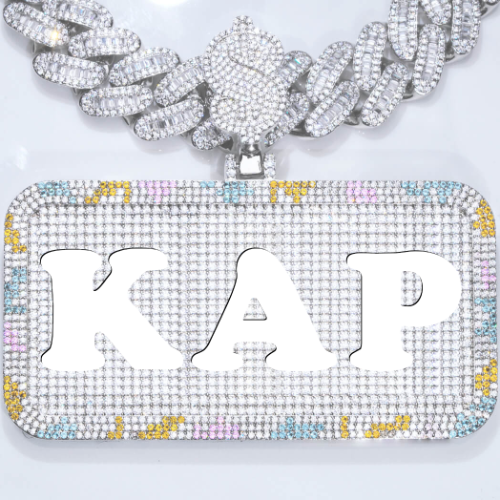 CUSTOM LETTER NECKLACE 3D COLORFUL SQUARE
