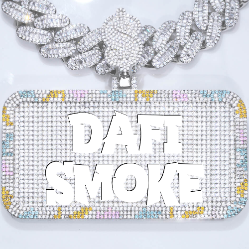 CUSTOM LETTER NECKLACE 3D COLORFUL SQUARE