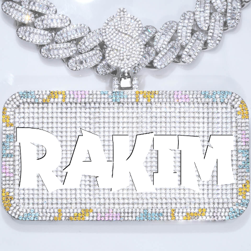 CUSTOM LETTER NECKLACE 3D COLORFUL SQUARE
