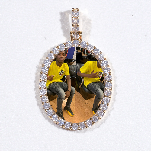 3D Oval Custom Picture Pendant