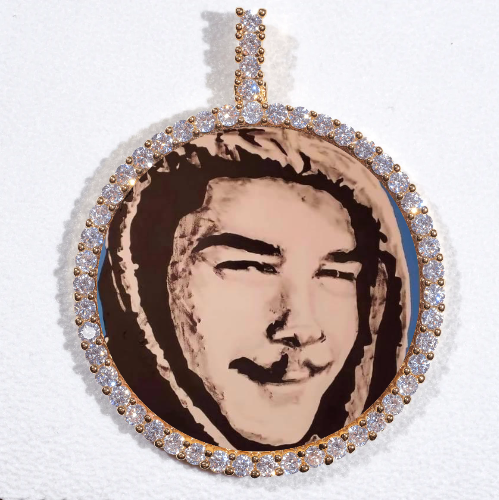 LARGE 3D CIRCLE CUSTOM PICTURE PENDANT