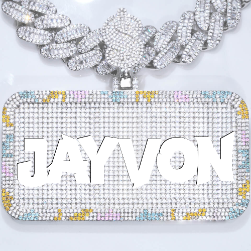 CUSTOM LETTER NECKLACE 3D COLORFUL SQUARE