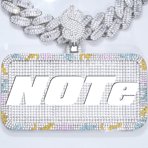 CUSTOM LETTER NECKLACE 3D COLORFUL SQUARE