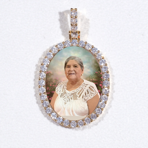 3D Oval Custom Picture Pendant
