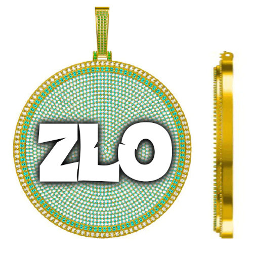 CUSTOM LETTER NECKLACE 3D BIG DISC