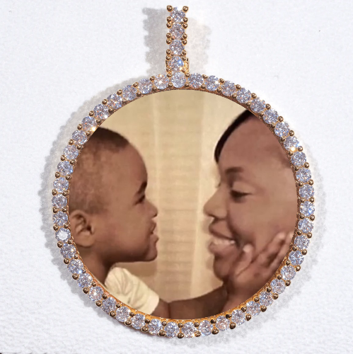 LARGE 3D CIRCLE CUSTOM PICTURE PENDANT