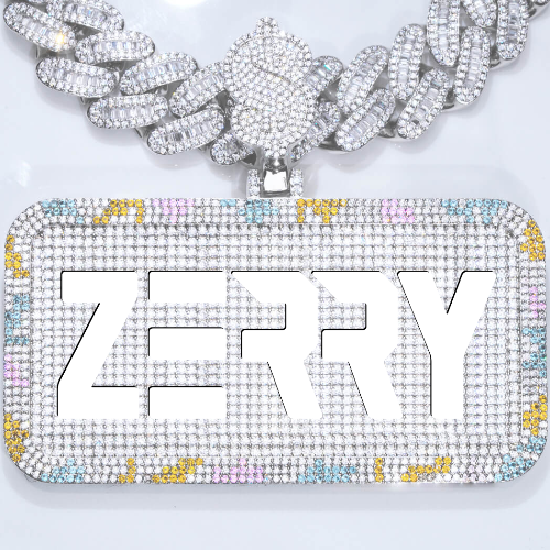 CUSTOM LETTER NECKLACE 3D COLORFUL SQUARE