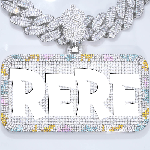 CUSTOM LETTER NECKLACE 3D COLORFUL SQUARE