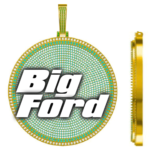 CUSTOM LETTER NECKLACE 3D BIG DISC