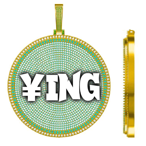 CUSTOM LETTER NECKLACE 3D BIG DISC