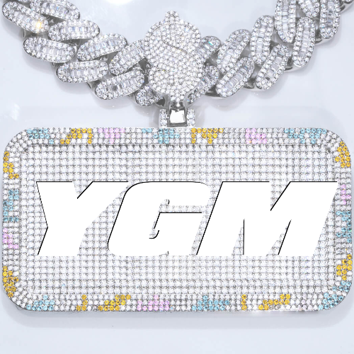 CUSTOM LETTER NECKLACE 3D COLORFUL SQUARE