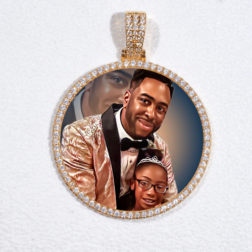 MEDIUM 3D CIRCLE CUSTOM PICTURE PENDANT