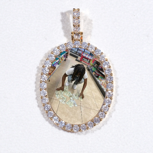 3D Oval Custom Picture Pendant
