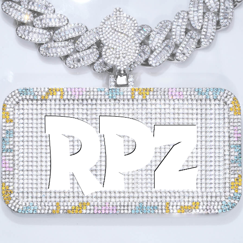 CUSTOM LETTER NECKLACE 3D COLORFUL SQUARE