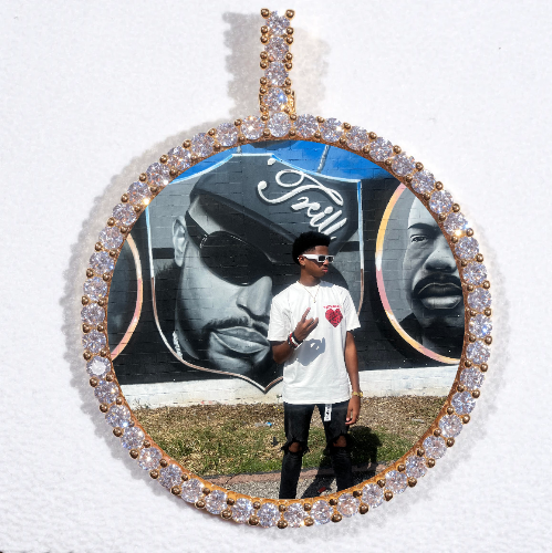 LARGE 3D CIRCLE CUSTOM PICTURE PENDANT