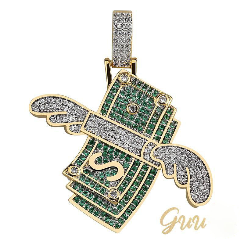 18K Gold-Plated AAA CZ Money Personality Pendant - The GUU Shop