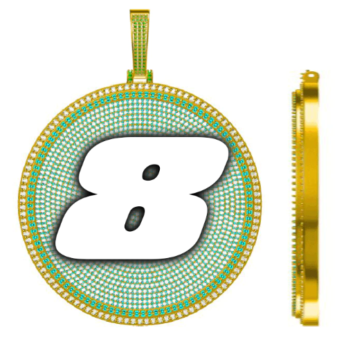 CUSTOM LETTER NECKLACE 3D BIG DISC