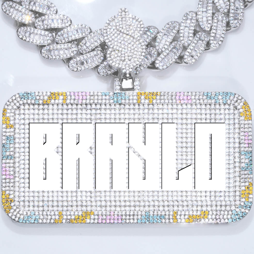 CUSTOM LETTER NECKLACE 3D COLORFUL SQUARE
