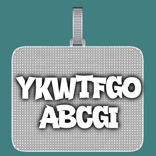 CUSTOM LETTER NECKLACE 3D BIG SQUARE