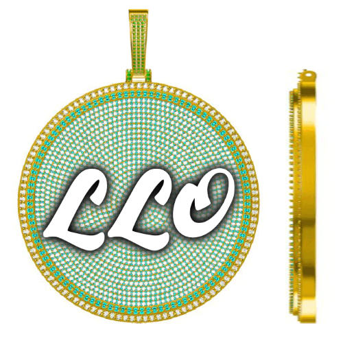 CUSTOM LETTER NECKLACE 3D BIG DISC