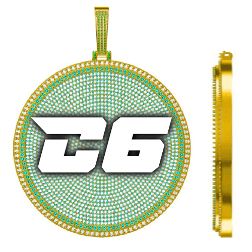 CUSTOM LETTER NECKLACE 3D BIG DISC
