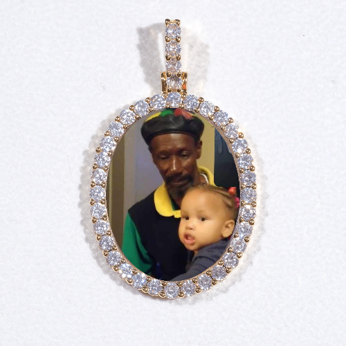 3D Oval Custom Picture Pendant