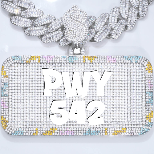 CUSTOM LETTER NECKLACE 3D COLORFUL SQUARE