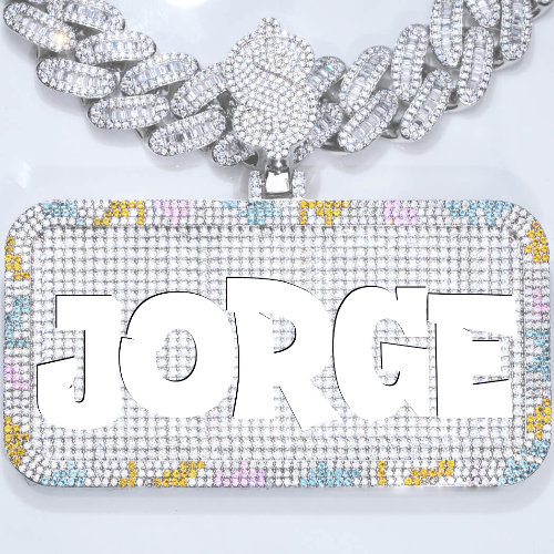 CUSTOM LETTER NECKLACE 3D COLORFUL SQUARE