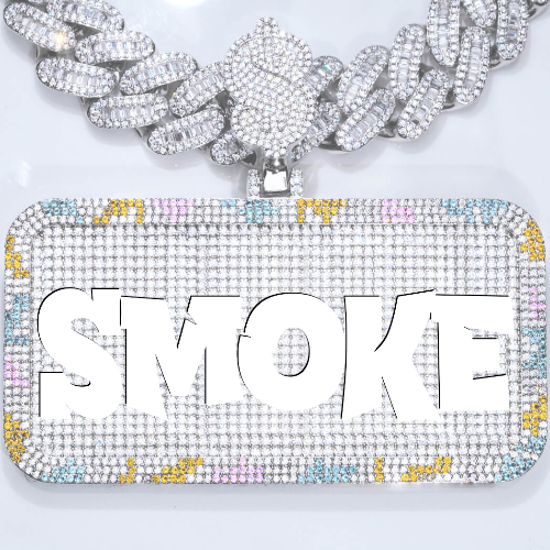 CUSTOM LETTER NECKLACE 3D COLORFUL SQUARE