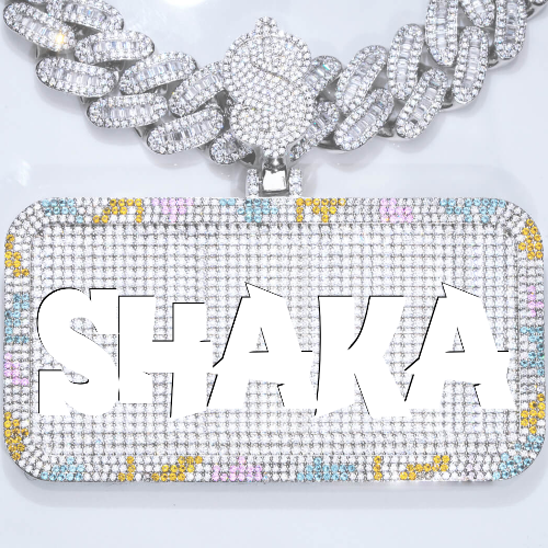 CUSTOM LETTER NECKLACE 3D COLORFUL SQUARE