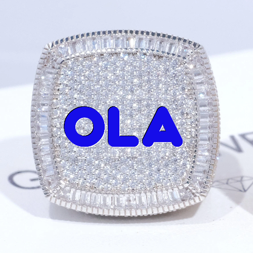 CUSTOM LETTER 3D ICED RING