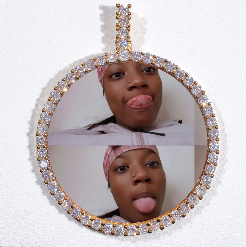LARGE 3D CIRCLE CUSTOM PICTURE PENDANT
